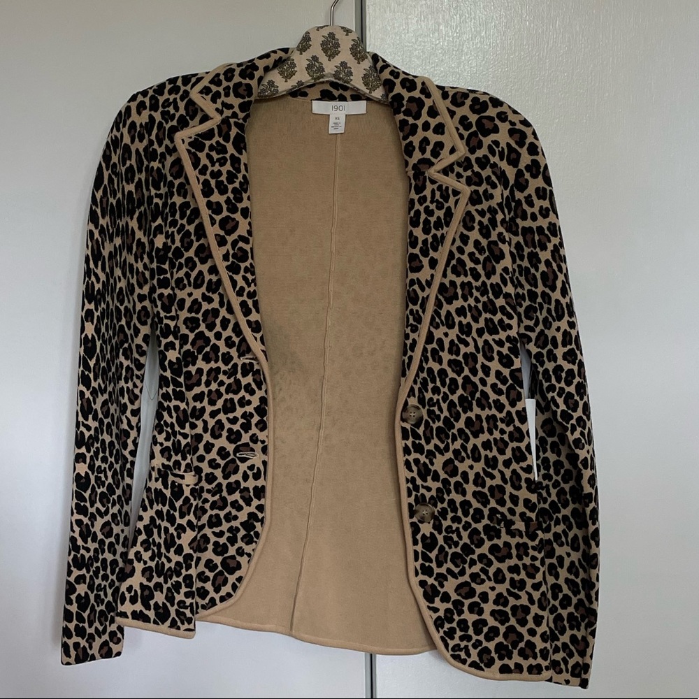 BNWT Nordstrom 1901 Leopard Blazer Cardigan XS
